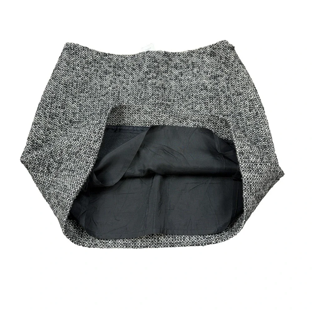 J. Crew Grey Wool Blend Tweed Mini Skirt Preppy Academia Office Women's Size 2